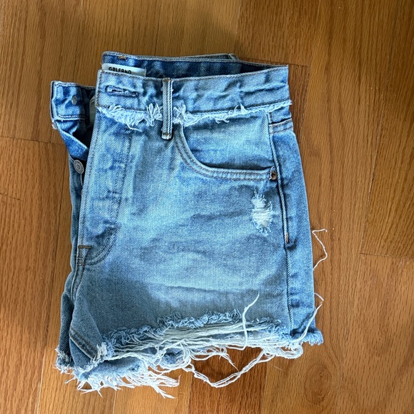 GRLFRND Helena Light Blue Distressed Jean Shorts - Picture 6 of 7